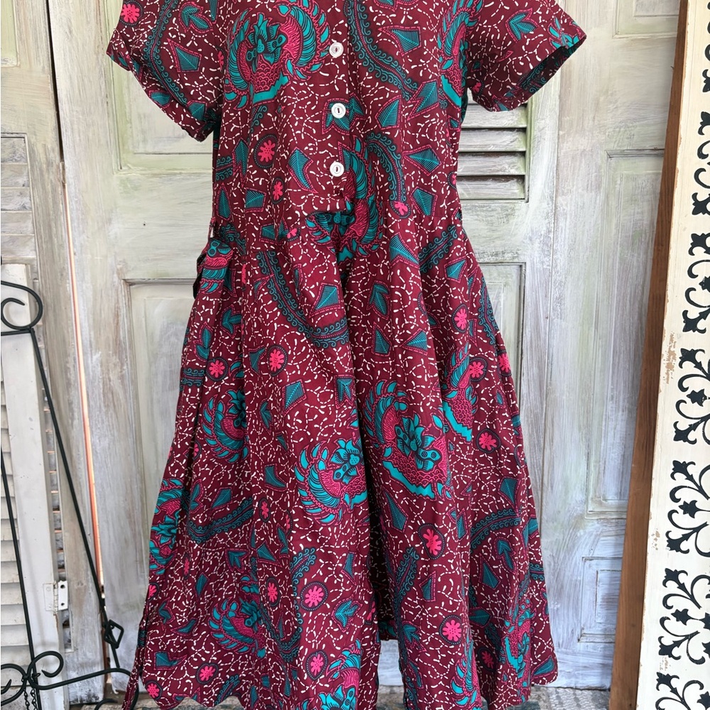 Floral Patterned - Red and Green